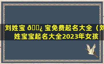 刘姓宝 🌿 宝免费起名大全（刘姓宝宝起名大全2023年女孩 🐺 ）